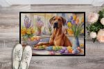 NEW Decorating Easter Rhodesian Ridgeback Doormat Front Door Mat Indoor Outdoor Rugs for Entryway, Non Slip Washable Low Pile, 18H X 27W
