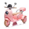 12V Two-seater Kids Ride On Level Up Electric Motorcycle,2wd,Three-wheel Toy w/Music,Bluetooth,USB,Backseat flip adult seat