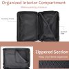 Luggage Sets 3 Piece, Hard shell ABS Lightweight Durable Suitcases with Double Spinner Wheels 20/24/28 Inch (Black Brown)