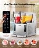 Slushie Machine, 3L/100oz x 2 Tank Slushy Machine for Home, No Ice Needed Frozen Drink Maker, Margarita Maker with Self-Cleaning