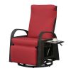 Adjustable Outdoor 360° Swivel Rattan Recliner Chair with Cushion for Patio, Porch, Yard and Garden