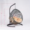Cat Swing Bed with Stand & Cushion, Cat Egg Chair with Rattan Wicker Appearance, Indoor Hanging Swinging Cat Bed for Cats, Small Dogs