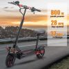 WHOSU 800W Electric Scooter for Adults - 25 MPH, 30 Mile Range, 10" Off-Road Tires, Foldable E-Scooter w/Dual Brakes & LED Lights