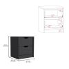 Bennett 2 Piece Bedroom Set, Nightstand + Dresser, Black