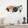 29.1" x 13.4" Modern World Map Wall Clock Acrylic & Glass Home Decor Art Living Room
