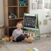 Art Easel with Paper Roll, Blackboard, Whiteboard, Storage, Green