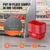 VEVOR Shopping Basket, Set of 12, 21L Durable Plastic Grocery Basket with Metal Handle and Stand