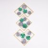 27.6" 3 Pieces Modern Unique Lotus Leaves Metal Wall Decor Set with Gold Square Frame