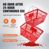 VEVOR Shopping Basket, Set of 12, 21L Durable Plastic Grocery Basket with Metal Handle and Stand
