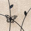 4 Pack Metal Garden Trellis 86.7" x 19.7" Rustproof Trellis for Climbing Plants Outdoor Flower Support Butterfly Deco Black