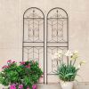 4 Pack Metal Garden Trellis 71" x 19.7" Rustproof Trellis for Climbing Plants Outdoor Flower Support Black