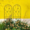 2 Pack Metal Garden Trellis 71" x 19.7" Rustproof Trellis for Climbing Plants Outdoor Flower Support Butterfly Deco Black