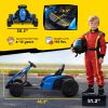 24V Electric Go Kart with Dual 150W Motors, Adjustable Seat & 11.2MPH High Speed, Slow Start, 5-Point Harness, Blue
