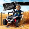 12V Kids Ride On Truck, Battery Powered Electric UTV Vehicle with Rear Suspension, Remote Control for 3-5 Years, White