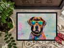 NEW Chocolate Labrador Hippie Dawg Doormat Front Door Mat Indoor Outdoor Rugs for Entryway, Non Slip Washable Low Pile, 18H X 27W