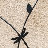 2 Pack Metal Garden Trellis 86.7" x 19.7" Rustproof Trellis for Climbing Plants Outdoor Flower Support Dragonfly Deco Black