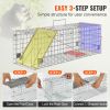 VEVOR Live Animal Cage Trap, 24" x 8" x 8" Humane Cat Trap Galvanized Iron, Folding Animal Trap with Handle for Rabbits, Stray Cats, Squirrels