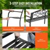 VEVOR Outdoor Bench, 50 inches Metal Garden Bench for Outdoors, 550 lbs Load Capacity Bench, Outdoor Garden Park Bench with Backrest and Armrests