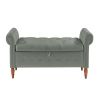 Velvet multifunctional storage rectangular sofa stool - grey