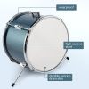 14"x10" 3-Pieces Junior Kids Drum Set Kit Pedal Drum Stick Wrench Drum Stool Sky Blue