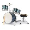 14"x10" 3-Pieces Junior Kids Drum Set Kit Pedal Drum Stick Wrench Drum Stool Sky Blue