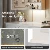 FCH White Particleboard LED Mirror Cabinet (20*28 inches), Acrylic Frame, 1 Door, 4 Shelves, with Time & Temperature Display, Three-color Lighting