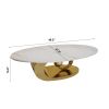 Marble Coffee Table with Sculptural Stainless Steel Base