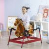 Spring Rocking Horse Light Brown Realistic Sounds for Kids Over 3 Years Ride-On Toy