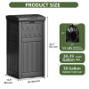 31 Gallon Large Outdoor Trash Bin, Waterproof Resin Garbage Can with Lid & Drip Tray, Waste Container,for Porch, Backyard