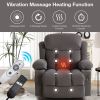Power Lift Recliner Chair with Heat and Massage Electric Fabric Recliner Chair for Elderly with Side Pocket, USB Charge Port