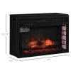 27" Electric Fireplace Insert, Retro Recessed Fireplace Heater with Realistic Log Flame, Remote Control, and Adjustable Brightness, 1400W, Black