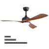 52-INCH Ceiling Fan With Reversible DC Motor and 18W LED Light,Remote Control,3 ABS Blades,Dimmable and Timable