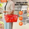 VEVOR Shopping Basket, Set of 12, 21L Durable Plastic Grocery Basket with Metal Handle and Stand