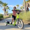 Aosom Youth Scooter with Adjustable Handlebar, Front and Rear Dual Brakes & Inflatable Wheels, for Kids 5+, Green