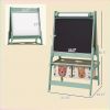 Art Easel with Paper Roll, Blackboard, Whiteboard, Storage, Green