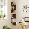 5-Tier Corner Shelf Floating Bookshelf Wall Mounted Storage Organizer