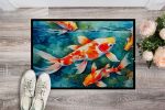 NEW Koi Fish Doormat Front Door Mat Indoor Outdoor Rugs for Entryway, Non Slip Washable Low Pile, 18H X 27W