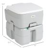 Outsunny Portable Sanitation: Anti-Leak Toilet with Level Indicator & Handle Pump for Camping