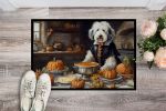 NEW Old English Sheepdog Fall Kitchen Pumpkins Doormat Front Door Mat Indoor Outdoor Rugs for Entryway, Non Slip Washable Low Pile, 18H X 27W