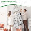 6ft White Christmas Tree with Memory Wire, 760 Tips Hinged Artificial PVC Tree