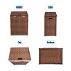 Laundry Hamper With Lid PE Rattan Powder Coating Frame Clothes Hampers with 01 Removable Bags, 100L, Brown Color