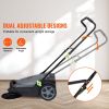 VEVOR Walk-behind Hand Push Floor Sweeper, 25.6" Sweeping Width Floor Sweeper Manual Non-Electric, 5-Gallon Waste Container
