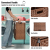 Laundry Hamper With Lid PE Rattan Powder Coating Frame Clothes Hampers with 01 Removable Bags, 100L, Brown Color