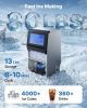 Commercial Ice Maker Machine with Pump, 80 lbs/24h with 13 lbs Storage Capacity, Countertop/Freestanding/Under Counter