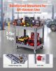 Utility Cart, 550 lbs Capacity, 2 Tier Service Cart with 360° Swivel & Fixed Wheels (2 with Brakes), Heavy Duty Plastic Rolling with Storage Tray