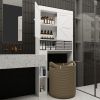 Over-The-Toilet Storage Cabinet with 2 Doors, Home Space-Saving Toilet Rack, Farmhouse Style for Bathroom, Restroom, Laundry