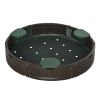 Outsunny Kids Outdoor Sandbox with Cover Garden Bed, Easy Assembly Children's Round Sandbox for Backyard, Brown, 48.5" x 48.5" x 8.75"