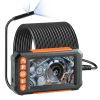 Endoscope Camera with Light, Dual Lens Borescope with 49.2FT Semi-Rigid Cable, 4.3" Screen 1080P Inspection Camera, 8 + 1 LED Lights, 4X Zoom