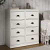 Fluted 4 Drawer Dresser Set of 2, Wood Closet Dresser with Bronze Metal Handles, White Chest of Drawers with Soft-Close Drawers