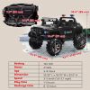 12V Ride On Police Car 2 Seater For 3 - 8 Years Old Kids W/ Parental Remote Control Led Lights Mp3 Black
